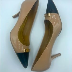 Coach ZAN PATENT Blush/Black Leather Sz 9.5M Shoes